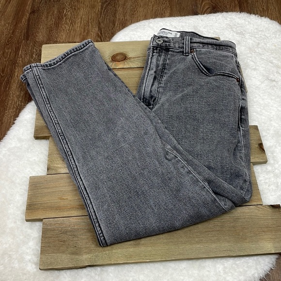 Abercrombie & Fitch The Ankle Straight Ultra High Rise Gray Curve Love Jeans - Picture 5 of 9